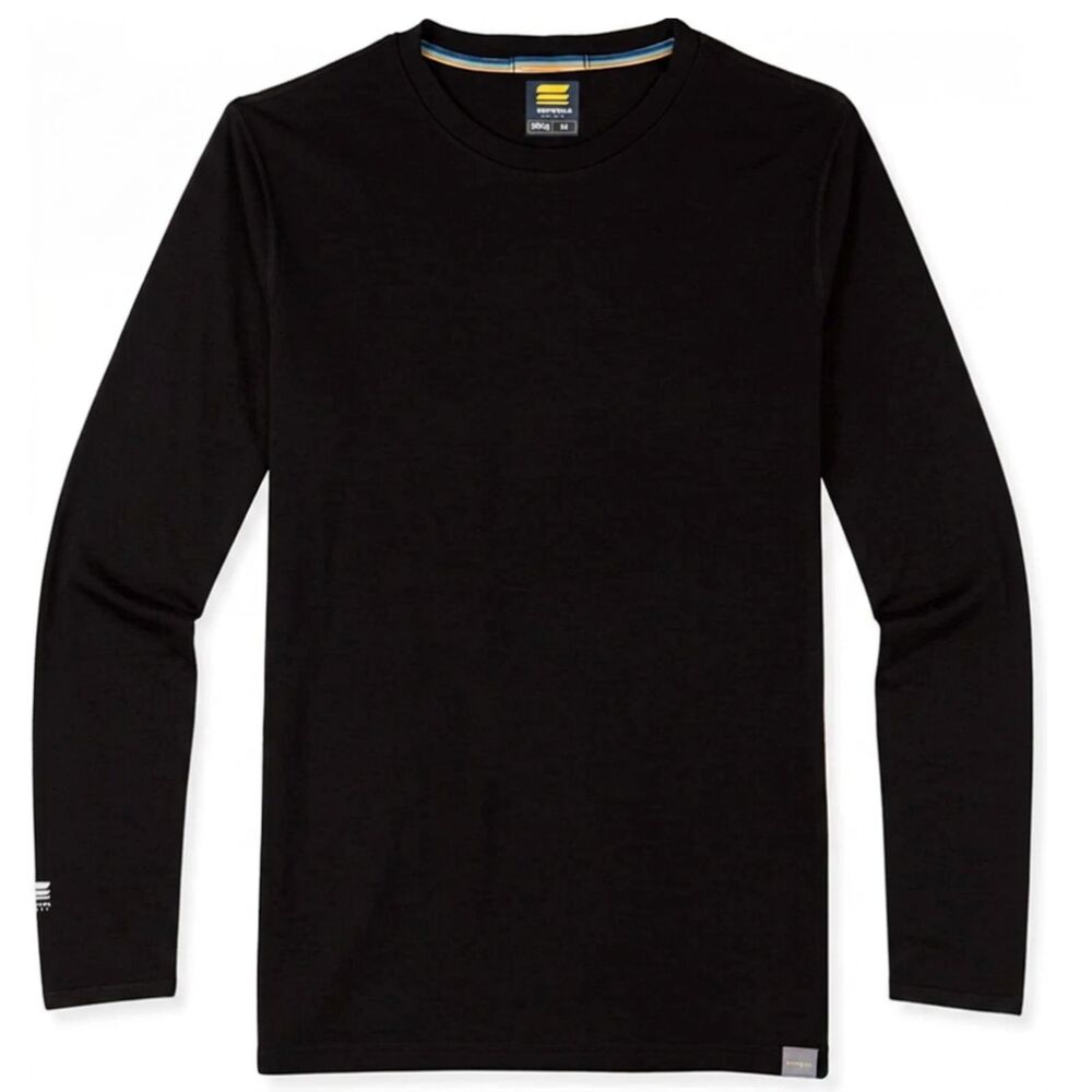 Meriwool Layers Men’s M Black Merino Wool 250g Long Sleeve Base Layer Shirt
